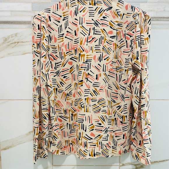 Cabi Top Womens Size M Marni Blouse Abstract Chiffon V-Neck Long Sleeve 4162 - Picture 14 of 14